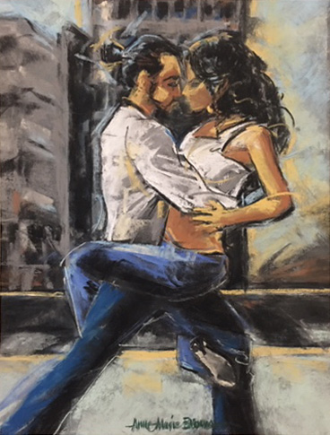 Argentine Street Tango, Pastel on Paper, 11 x 14