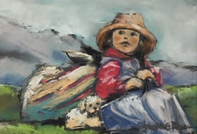 Ecuadorian Child, Pastel on Paper, 12 x 10