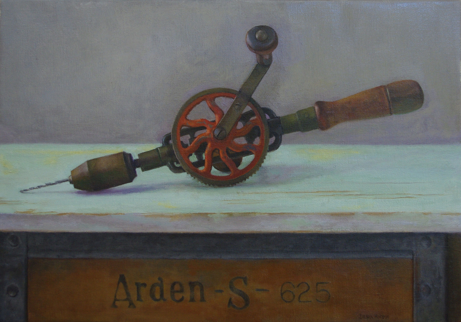 Hand Drill, Oil on stretched linen, 21 x 14