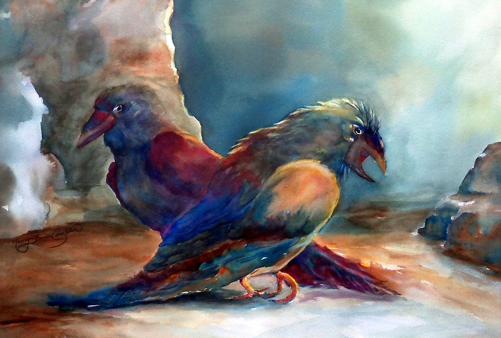 Ravens Rock, Watercolor on paper, 18 x 24