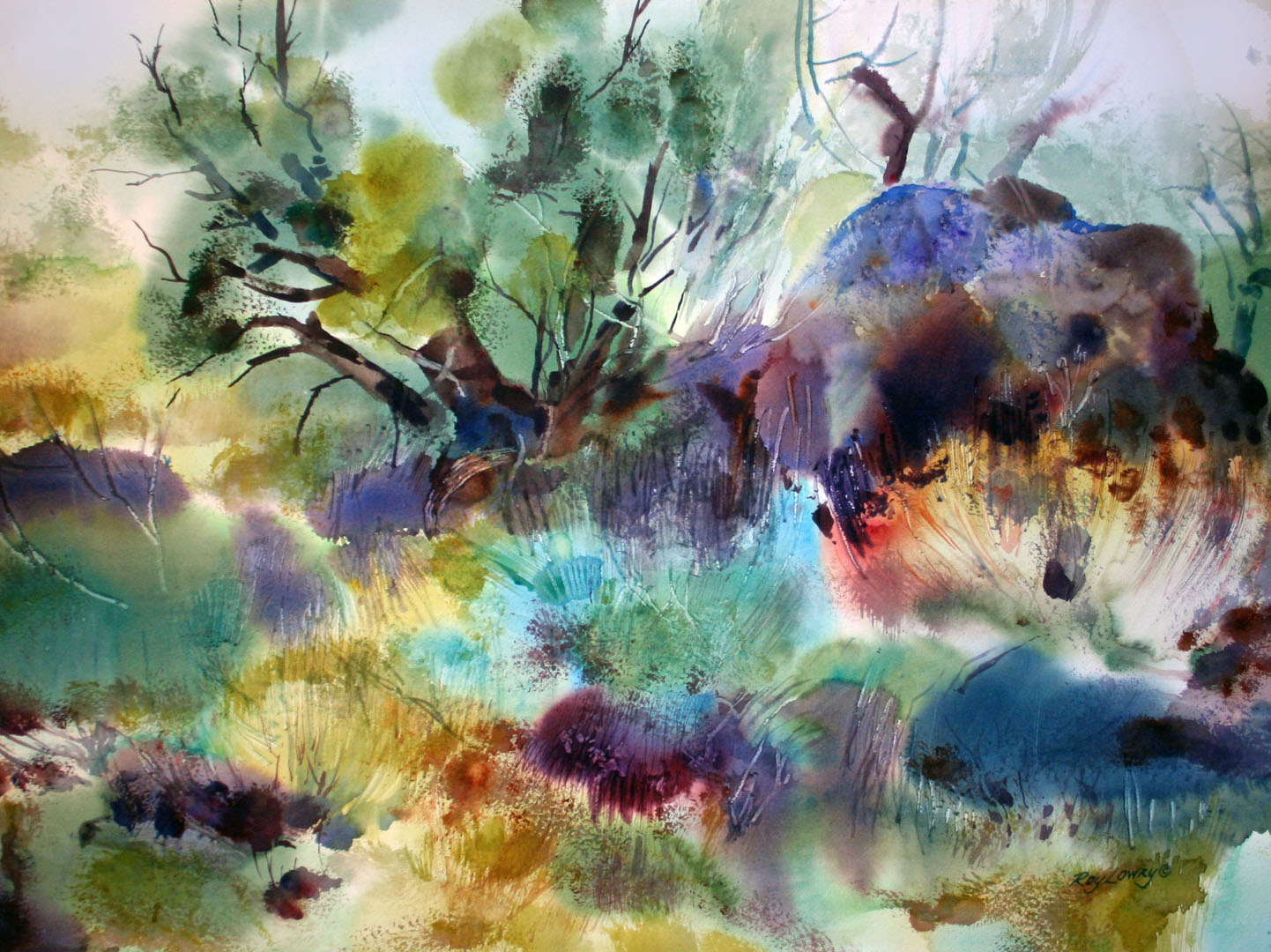 Desert Textures, Watercolor on paper, 30 x 22
