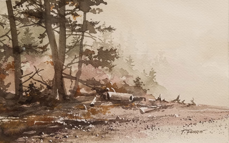 Ruby Beach Looking South, Watercolor, 9x6
