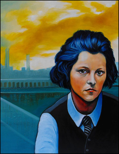 Girl on a bridge, Oil on canvas, 23x30