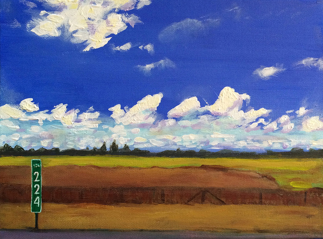 Milepost 224, Acrylic on canvas, 12 x 9