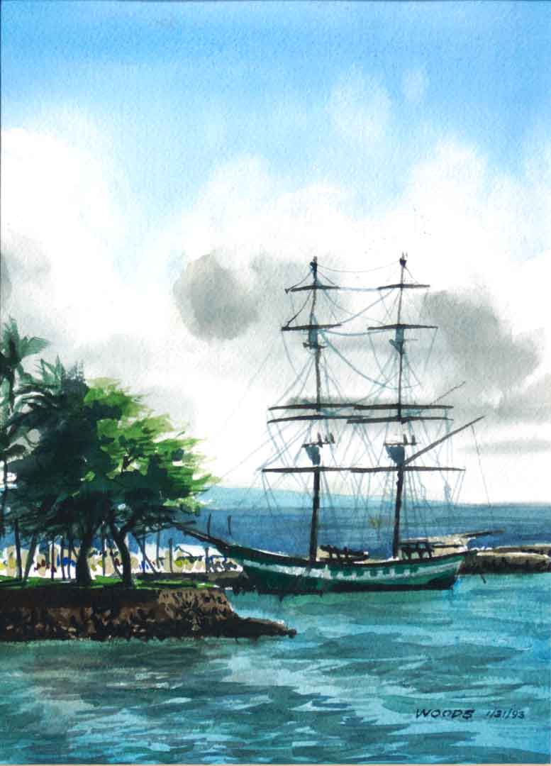 Carthaginian II Lahaina, Watercolor on paper, 8 x 11