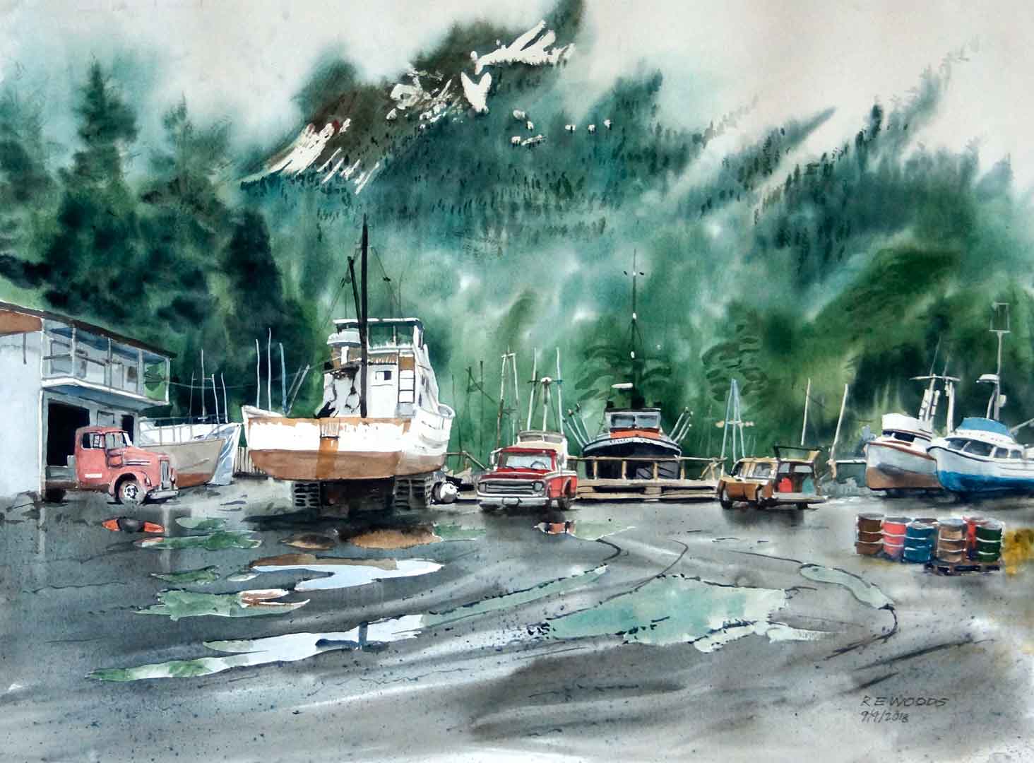 Out for the Season, Watercolor on paper, 23 x 15