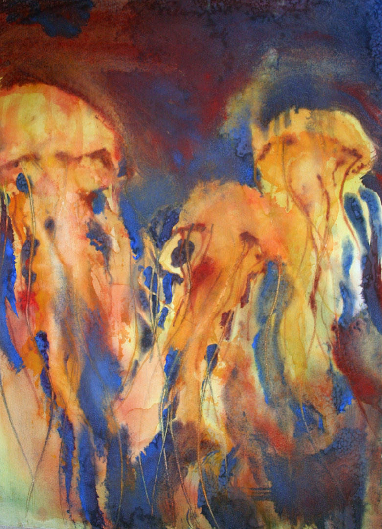 Jellyfish Canopy, Watercolor on paper, 22 x 30
