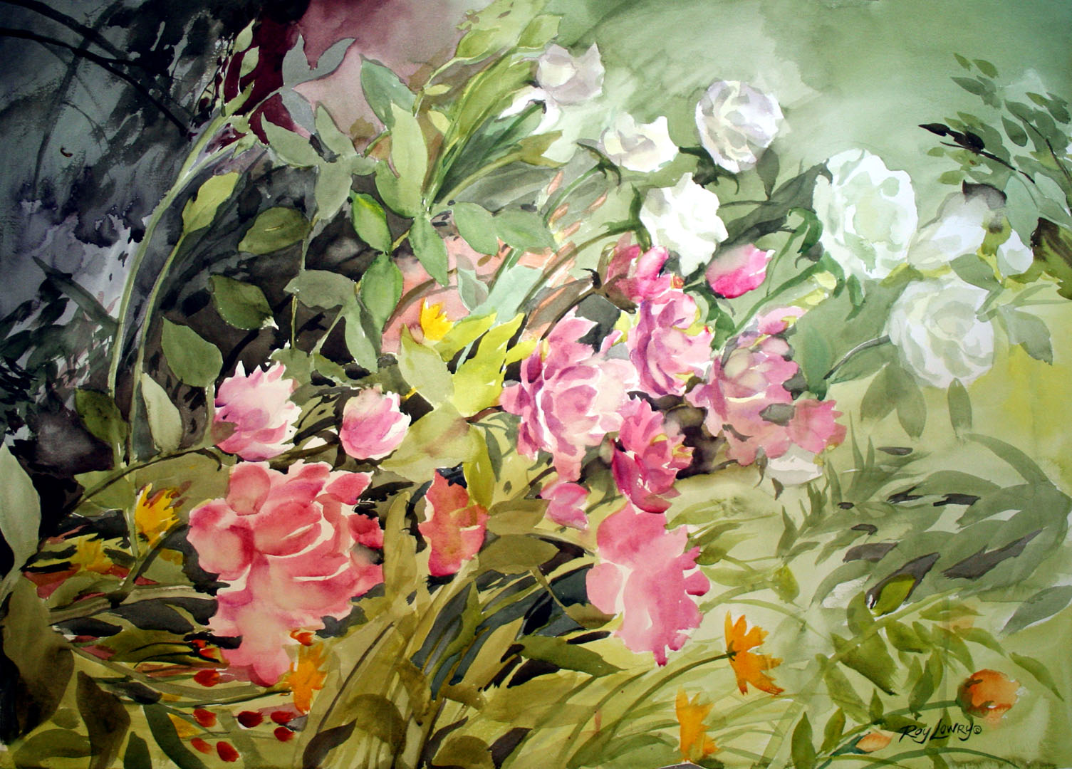 Rose Plein Air, Watercolor on paper, 30 x 22