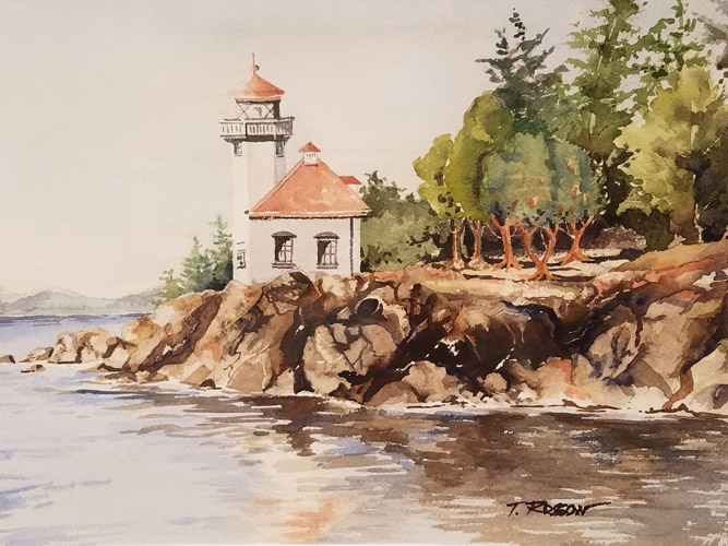 Lime Kiln Light, Watercolor, 9x6