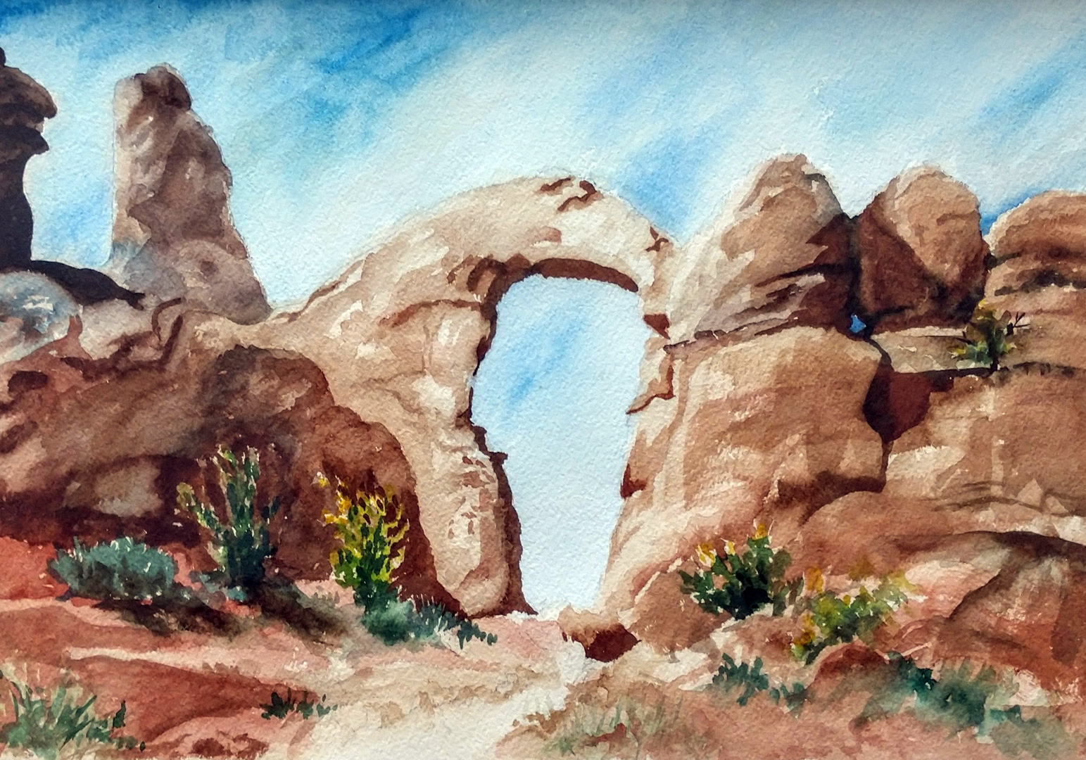 Arches National Monument, Watercolor on paper, 12 x 9