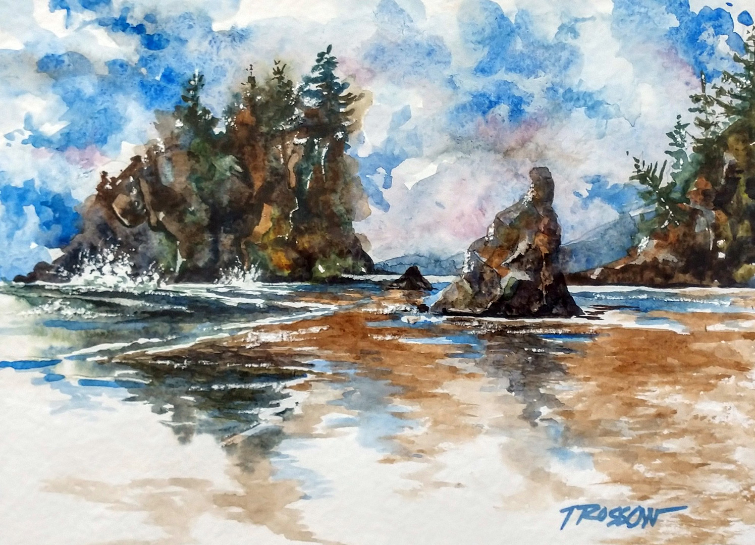 Ruby Beach, Watercolor on paper, 12 x 9