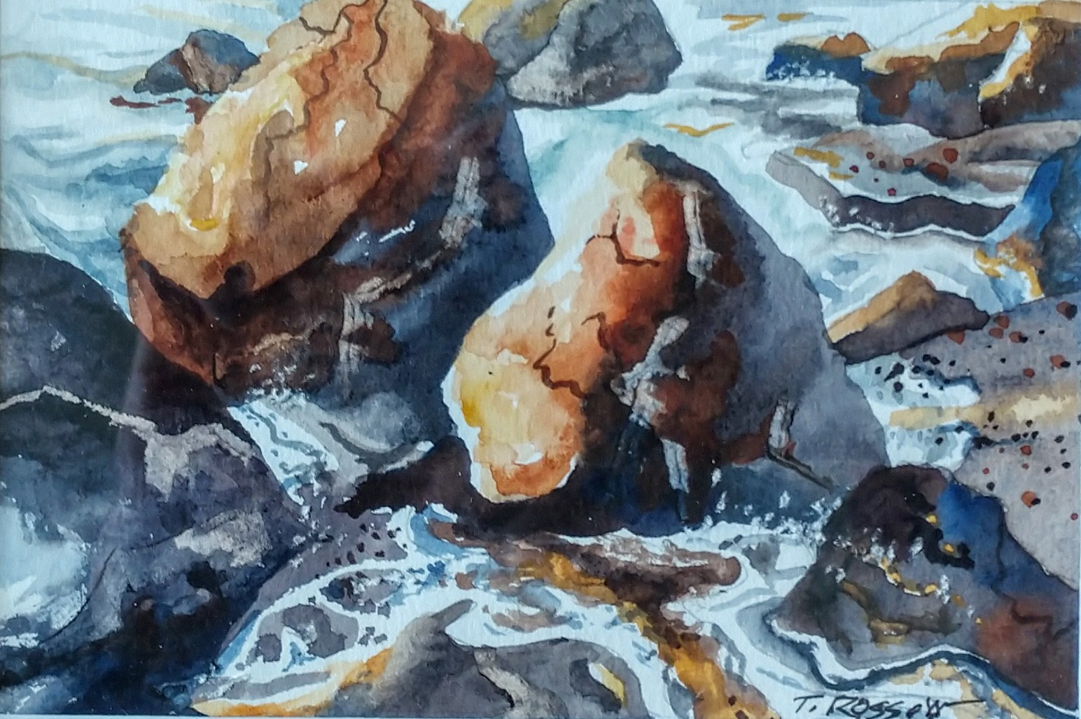 Tide Pool, Watercolor on paper, 6 x 4